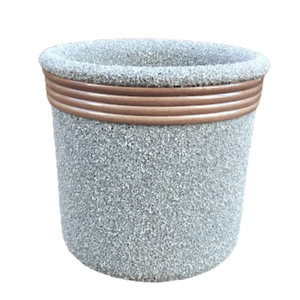 Vaso de Barro Areia Terrilho 16cm:Cinza