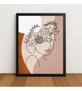 Ver imagem 4 de Quadro Minimalista Feminino com Flores c/ Moldura e Vidro