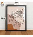 Ver imagem 2 de Quadro Minimalista Feminino com Flores c/ Moldura e Vidro