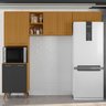 Cozinha Compacta 3 Peças com Nicho para Micro-ondas Olinda Freijó Uv/ Ripado/off Acetinado - Poliman - 2