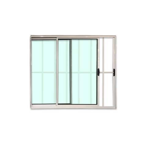 Janela de Correr 2 Folhas com Grade de Alumínio Branco 100x100