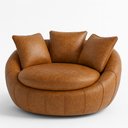 Ver imagem 2 de Poltrona Giratória 127cm Golden Courino Caramelo - Sallar Home