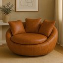 Ver imagem 1 de Poltrona Giratória 127cm Golden Courino Caramelo - Sallar Home