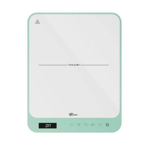 Cooktop de Indução Portátil Fischer 1 Boca Bivolt Touch Screen Verde Pistache