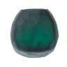 Vaso Decorativo Verde Fosco em Vidro Facetado - 16x15x13cm - 1