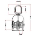 Ver imagem 2 de Moitão Giratório Duplo em Aço Inox 32mm