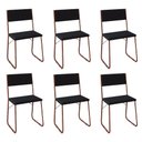 Ver imagem 1 de Kit 6 Cadeiras Angra Estofadas para Mesa Sala de Jantar Cozinha Conforto e Design - Cobre/preto