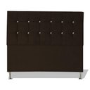 Ver imagem 1 de Cabeceira de Cama Box Cristal Queen 160 Cm Botão Strass Suede Marrom do Lar Móveis