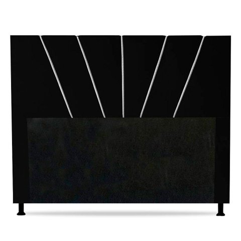 Cabeceira Cama Box Solteiro Dallas 90Cm Suede Preto - Abmaza