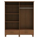 Ver imagem 5 de Guarda Roupa Casal 157cm 4 Portas Madeira Maciça Lone Castanho F07 - Mpozenato