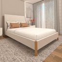 Ver imagem 1 de Cama Casal Estofada com Cabeceira 100% Mdf Cor: Veludo Creme