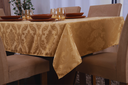 Ver imagem 2 de toalha de mesa quadrada 4 lugares tecido jacquard 1,35x1,50:dourado