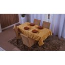 Ver imagem 3 de toalha de mesa quadrada 4 lugares tecido jacquard 1,35x1,50:dourado