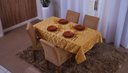 Ver imagem 3 de toalha de mesa quadrada 4 lugares tecido jacquard 1,35x1,50:dourado
