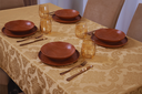 Ver imagem 1 de toalha de mesa quadrada 4 lugares tecido jacquard 1,35x1,50:dourado