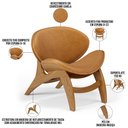 Ver imagem 4 de Kit 4 Poltronas Decorativa Orgânica Sala Living Kadosh L02 Couríssimo Canela - Lyam Decor