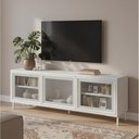 Ver imagem 3 de Rack para TV até 55" 3 Portas com Vidro Vitria 135 cm - Branco