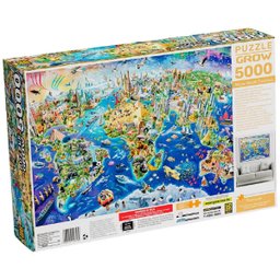 Quebra Cabeça Mapa Mundi Turístico 5000 Peças Grow - 3