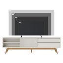 Ver imagem 7 de Rack para TV até 75 Polegadas 1 Porta de Correr e 2 Gavetas Retrô Multimóveis Crcol-RCK035 Off White