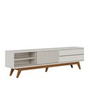 Ver mais imagens de Rack para TV até 75 Polegadas 1 Porta de Correr e 2 Gavetas Retrô Multimóveis Crcol-RCK035 Off White