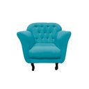 Ver imagem 7 de Kit Namoradeira + 2 Poltronas Decorativa Dália Veludo Azul Turquesa
