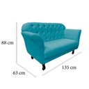 Ver imagem 6 de Kit Namoradeira + 2 Poltronas Decorativa Dália Veludo Azul Turquesa