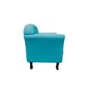 Ver mais imagens de Kit Namoradeira + 2 Poltronas Decorativa Dália Veludo Azul Turquesa