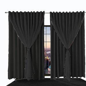 Cortina Blackout Bia Corta Luz 8,20 X 2,30 Quarto Preto