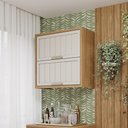 Ver imagem 2 de Armario Aereo Divina 80 Cm com 2 Portas Freijo/off White