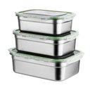Ver imagem 1 de Kit 3 Potes Herméticos de Inox com Tampa Plástica Cozinha