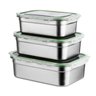 Kit 3 Potes Herméticos de Inox com Tampa Plástica Cozinha - 1