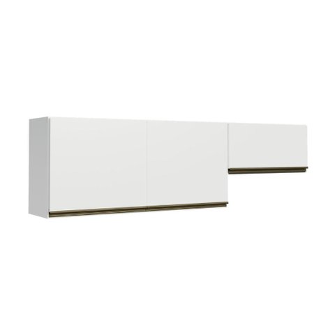 Kit 2 Armários de Cozinha Aéreos 190cm 3 Portas Florença Multimóveis MP2440 Branco