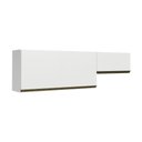 Ver imagem 1 de Kit 2 Armários de Cozinha Aéreos 190cm 3 Portas Florença Multimóveis MP2440 Branco