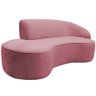 Sofá Curvo 2 Lugares 150cm Braço Esquerdo Eron Veludo Rosa - Nexta Casa - 8
