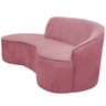 Sofá Curvo 2 Lugares 150cm Braço Esquerdo Eron Veludo Rosa - Nexta Casa - 6