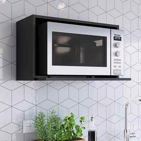 Nicho Armário Parede Aéreo Suspenso Multiuso Organizador Para Microondas De Cozinha Funcionale