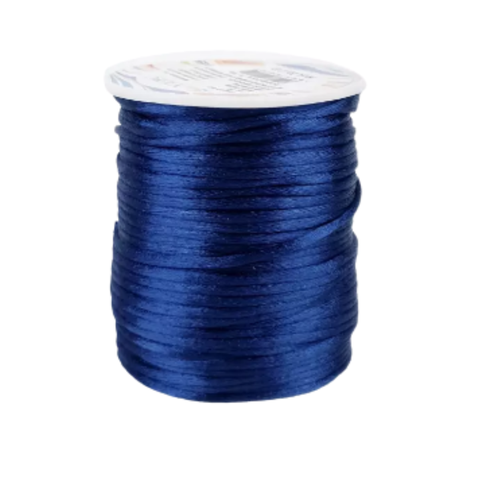 Cordão Acetinado Rabo de Rato 2mm Rolo com 50 M Azul Marinho