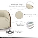 Ver imagem 3 de Poltrona Decorativa Jenny Base Giratória em Metal Preto Bouclê Off White/marrom G45 - Gran Belo