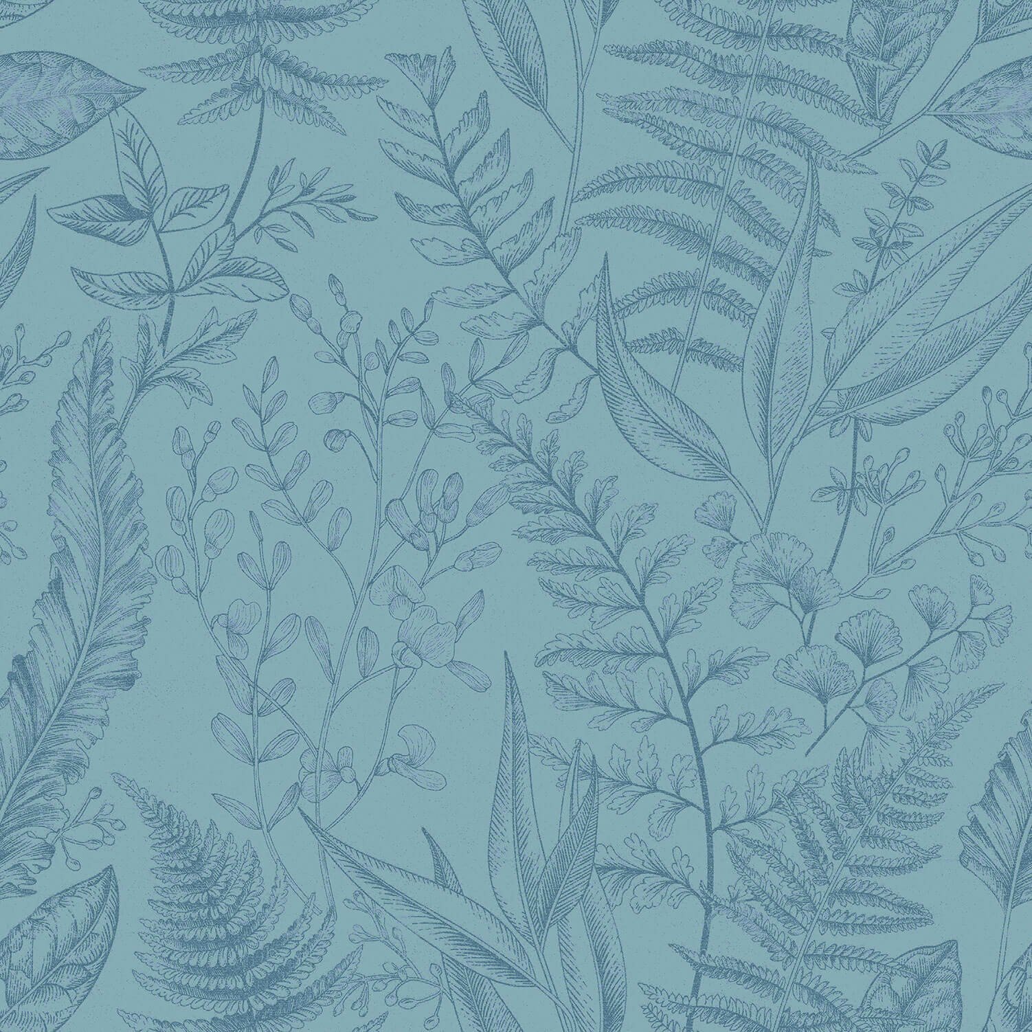 Papel de Parede Vinilico 18563 Folhas Azul Boradecor