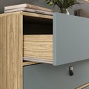 Ver imagem 6 de Cômoda com 3 Gavetas para Quarto Pés Palito Bege/Amêndoa/Acqua