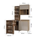Ver imagem 6 de Cozinha Compacta 4 Peças com Bancada Mesa Gourmet Armário com Nicho Balcão 80cm Mel Luciane Móveis