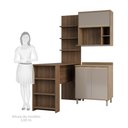Ver imagem 5 de Cozinha Compacta 4 Peças com Bancada Mesa Gourmet Armário com Nicho Balcão 80cm Mel Luciane Móveis