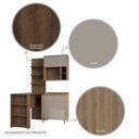 Ver mais imagens de Cozinha Compacta 4 Peças com Bancada Mesa Gourmet Armário com Nicho Balcão 80cm Mel Luciane Móveis