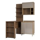 Ver imagem 3 de Cozinha Compacta 4 Peças com Bancada Mesa Gourmet Armário com Nicho Balcão 80cm Mel Luciane Móveis