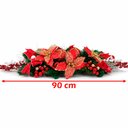 Ver imagem 6 de Arranjo Natalino Parede Decoração Enfeite Bolas Flores 90cm