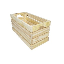 Caixote de Madeira Quadrado Grande 29X29X58 em Maderia de Pinus - NATURAL - 2