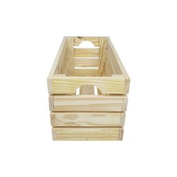 Caixote de Madeira Quadrado Grande 29X29X58 em Maderia de Pinus - NATURAL - 6