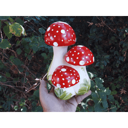 Decoração Casa e Jardim Cogumelo Trio Médio e Corneta Kit2un - 3