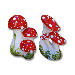 Decoração Casa e Jardim Cogumelo Trio Médio e Corneta Kit2un
