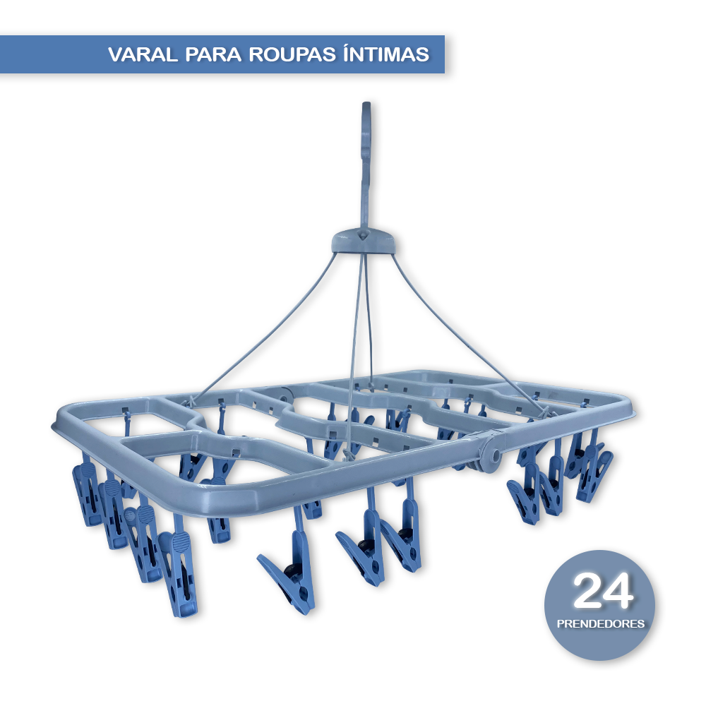 Varal Dobrável Roupas Íntimas 24 Prendedores Meias Calcinhas - 6